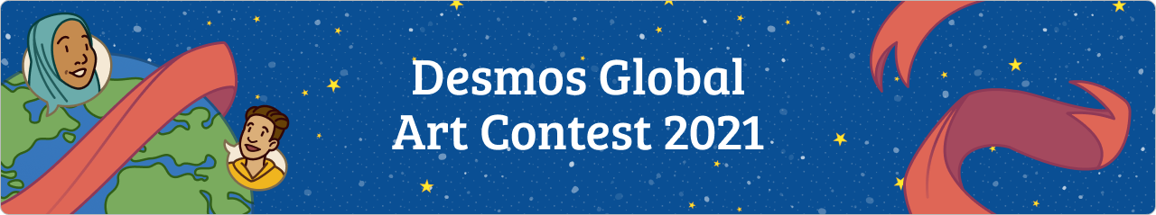 Banner with the text Desmos Global Art Contest 2021