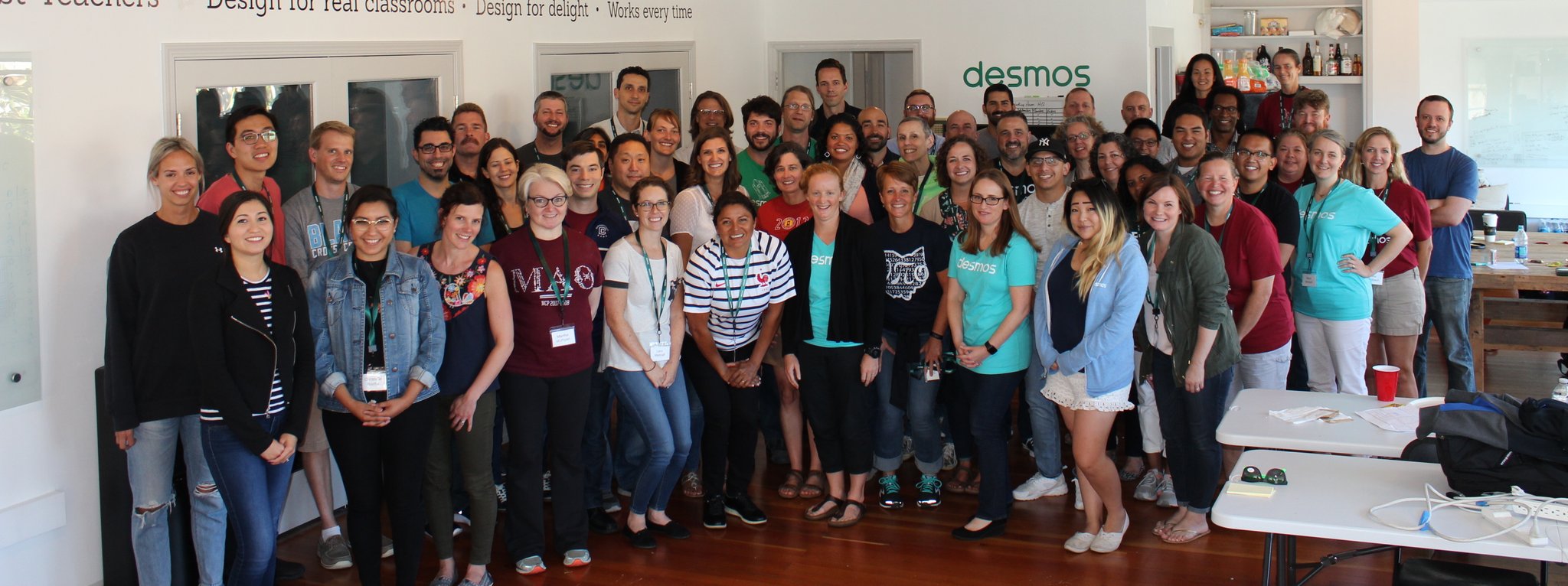 Group portrait of Desmos Fellows and staff at last year's Fellows weekend