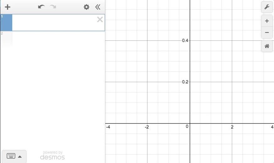 Animated gif demonstrating typing "normal()" and showing the resulting normal curve in the calculator.